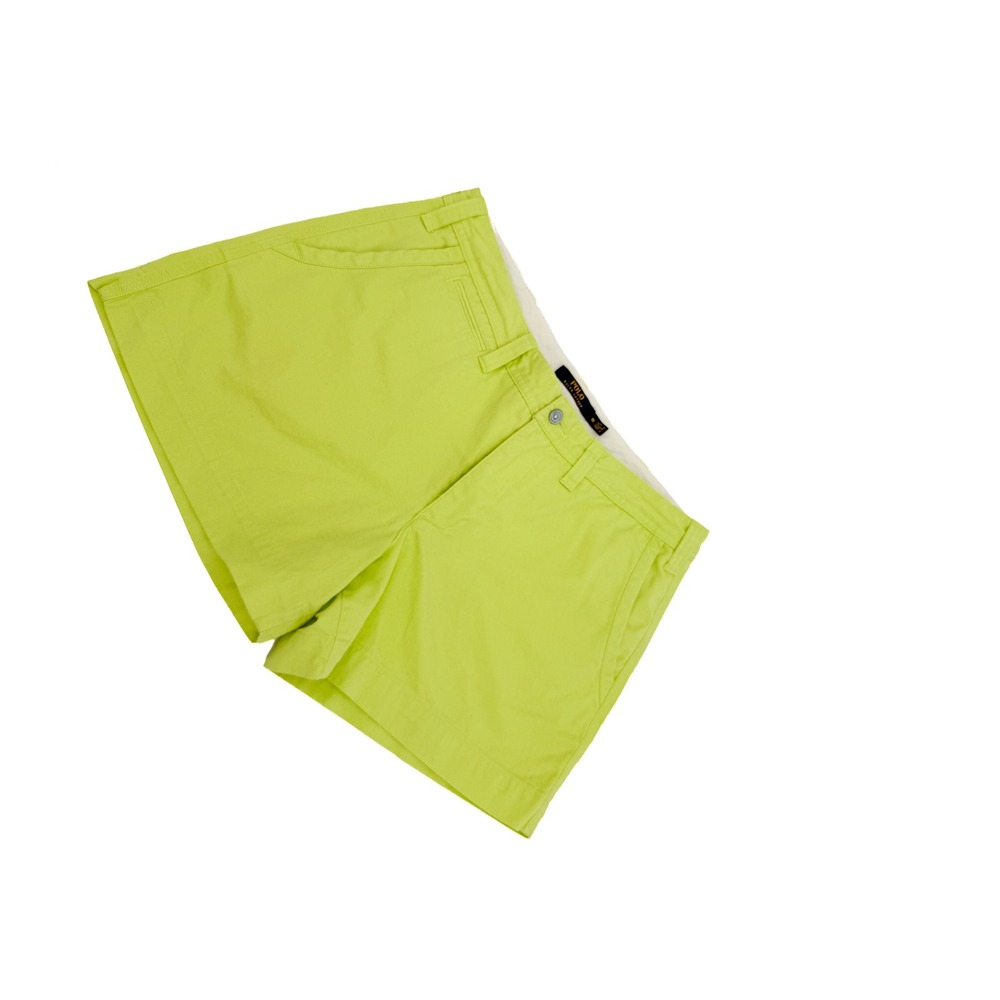 Polo Ralph Lauren Shorts Women 10 Lime Green Chino Twill Mid Rise Preppy Classic